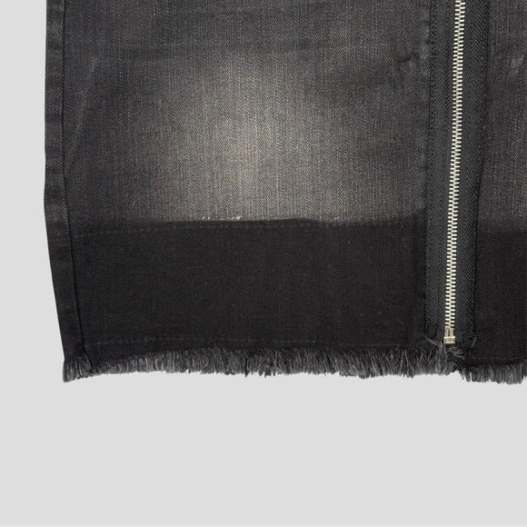 Y2K Fairy Mini Skirt O-Ring Metal Zip Whiskered Denim Soft Grunge Whimsigoth - Picture 7 of 11